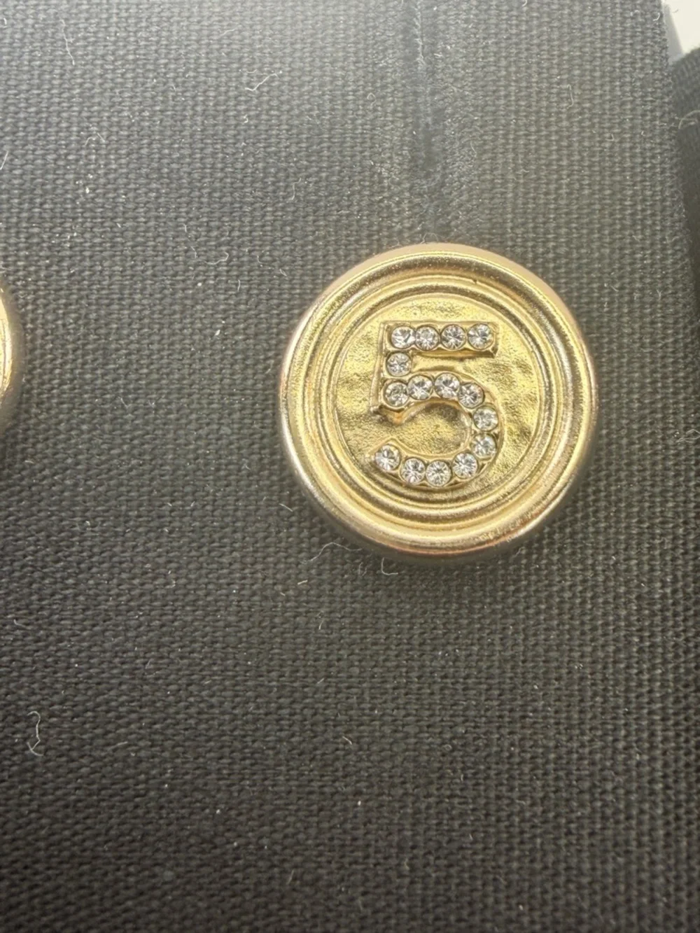 Chanel CC 5 Stud Earrings Gold Metal Golden